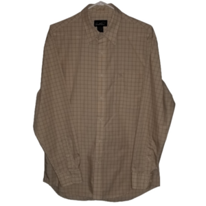 Arnold Palmer Beige Long Sleeve Button Down Golf Shirt Size M AP7